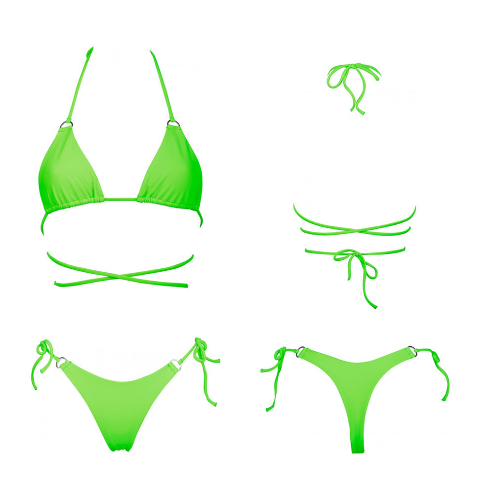 Fluorescent Green Strappy Bikini