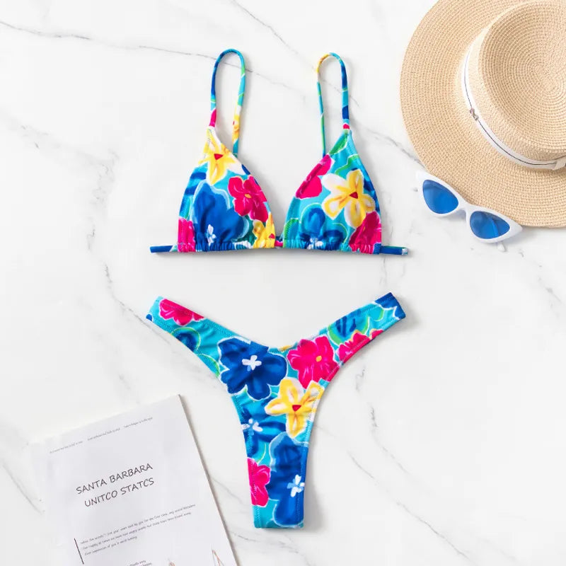 Women's Ditsy Floral Bikinis Lake Blue