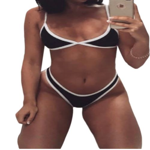 Black Triangular Halter Bikini