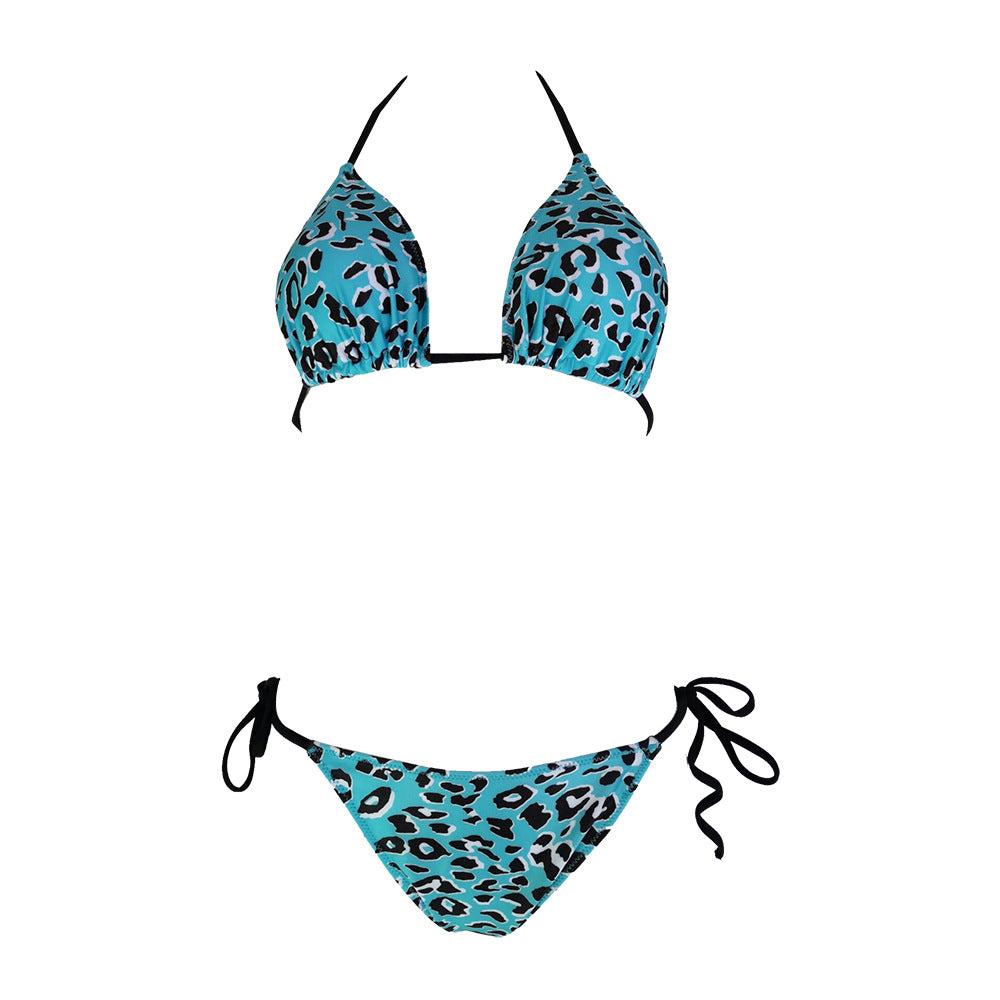 Blue Leopard Print Bikini