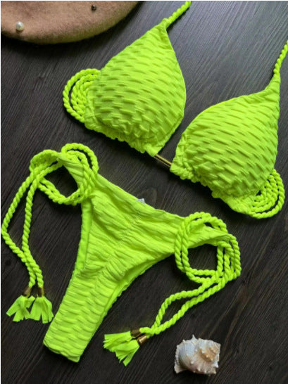 Fluorescent Green Bikini Set