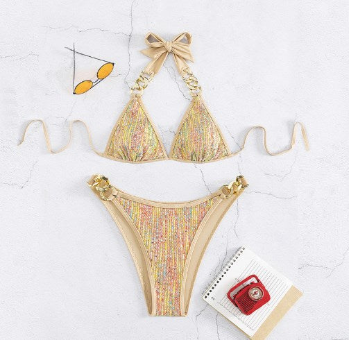 Gold Sequins Bikini Set