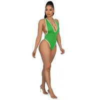Green One-Piece Tanning Swimsuit