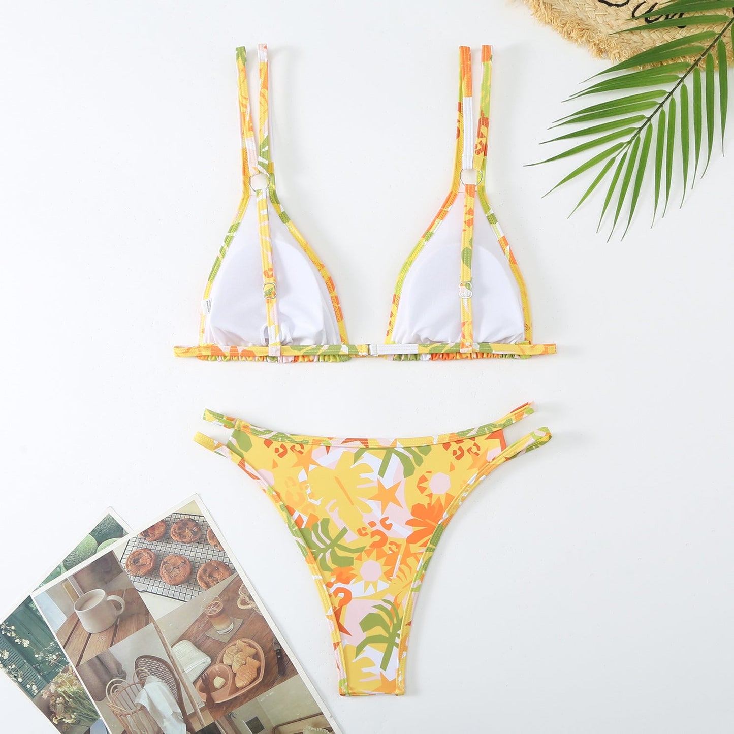 Women's Ditsy Yellow Floral 2 Piece Bikini